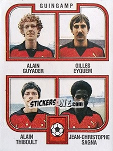 Sticker Guyader / Eyquem / Thiboult / Sagna - Football France 1982-1983 n. 392 - Panini