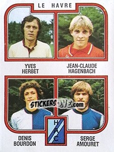 Cromo Herbet / Hagenbach / Bourdon / Amouret - Football France 1982-1983 - Panini