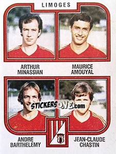 Sticker Minassian / Amouyal / Barthelemy / Chastin - Football France 1982-1983 - Panini