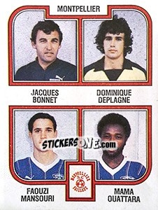 Sticker Bonnet / Deplagne / Mansouri / Quattara - Football France 1982-1983 - Panini