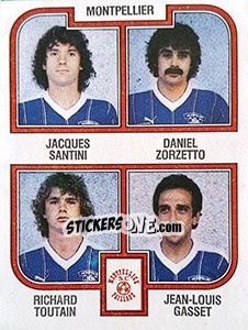 Sticker Santini / Zorzetto / Toutain / Gasset - Football France 1982-1983 n. 404 - Panini