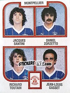 Sticker Santini / Zorzetto / Toutain / Gasset - Football France 1982-1983 - Panini