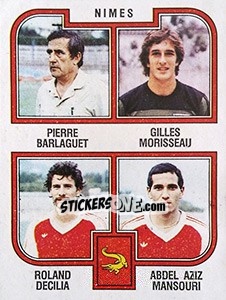 Cromo Arlaguet / Morisseau / Decilia / Aziz Mansouri - Football France 1982-1983 - Panini