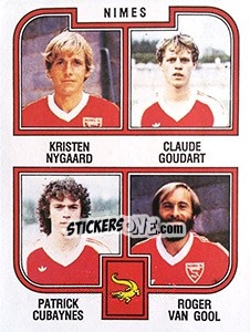 Figurina Nygaard / Goudart / Cubaynes / Van Gool - Football France 1982-1983 n. 408 - Panini