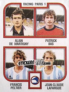 Figurina Martigny / Bas / Peltier / Lafargue - Football France 1982-1983 - Panini