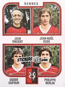 Cromo Vincent / Duse / Dufour / Berlin - Football France 1982-1983 - Panini