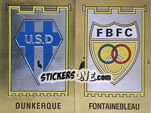 Sticker Ecusson Dunkerque / Fontainbleau - Football France 1982-1983 - Panini
