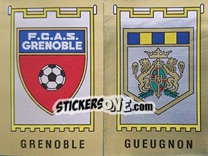 Sticker Ecusson Grenoble / Guegnon - Football France 1982-1983 - Panini