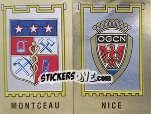 Sticker Ecusson Montceau / Nice - Football France 1982-1983 - Panini