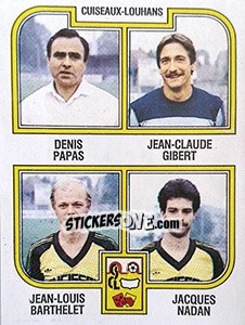 Cromo Papas / Gibert / Barthelet / Nadan - Football France 1982-1983 - Panini