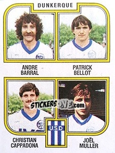 Figurina Barral / Bellot / Cappadona / Muller - Football France 1982-1983 - Panini