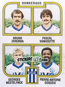 Sticker Zaremba / Vanhoutte / Westelynck / Dossevi - Football France 1982-1983 - Panini