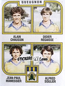 Sticker Chaussin / Regaisse / Mamessier / Soulier - Football France 1982-1983 - Panini