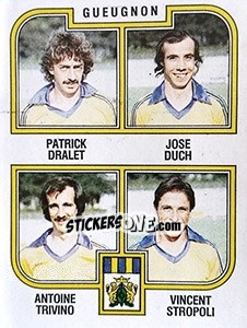 Cromo Dralet  /Duch / Trivino / Stropoli - Football France 1982-1983 - Panini