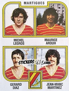 Cromo Legros / Arouh / Diaz / Martinez - Football France 1982-1983 - Panini