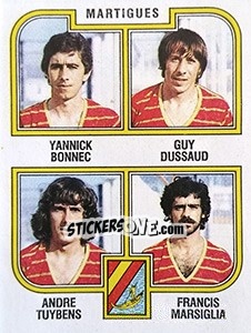 Sticker Bonnec / Dussaud / Tuybens / Marsiglia - Football France 1982-1983 - Panini