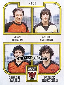 Sticker Serafin / Amitrano / Barelli / Bruzzichesi - Football France 1982-1983 n. 466 - Panini