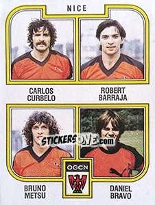 Sticker Curbelo / Barraja / Metsu / Bravo - Football France 1982-1983 - Panini