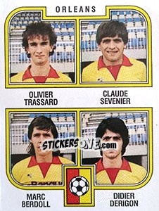 Sticker Trassard / Sevenier / Berdoll / Derigon - Football France 1982-1983 - Panini