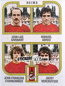 Sticker Arribart / Abreu / Charbonnier / Vercruysse - Football France 1982-1983 - Panini