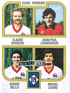 Sticker Dusseau / Lasseougue / Bello / Corre - Football France 1982-1983 - Panini