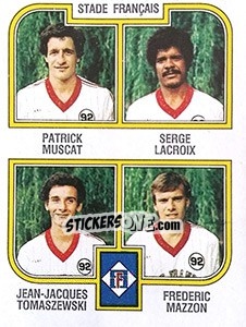 Sticker Muscat / Lacroix / Tomaszewski / Mazzon - Football France 1982-1983 - Panini