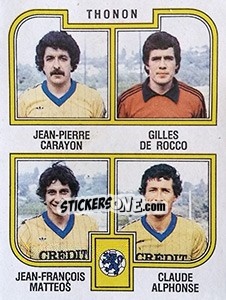 Sticker Carayon / De Rocco / Matteos / Alphonse - Football France 1982-1983 - Panini