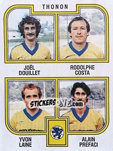 Sticker Douillet / Costa / Laine / Prefaci - Football France 1982-1983 - Panini