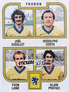 Sticker Douillet / Costa / Laine / Prefaci - Football France 1982-1983 n. 482 - Panini