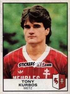 Sticker Tony Kurbos - Football France 1983-1984 - Panini