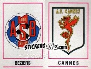 Sticker Ecusson Beziers / Cannes - Football France 1983-1984 n. 373 - Panini