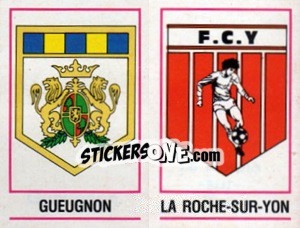 Cromo Ecusson Gueugnon / Le Roche-sur-Yon - Football France 1983-1984 - Panini
