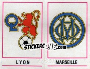 Cromo Ecusson Lyon / Olympique Marseille - Football France 1983-1984 - Panini