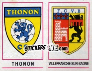 Cromo Ecusson Thonon / Villefranche-sur-Saone - Football France 1983-1984 - Panini