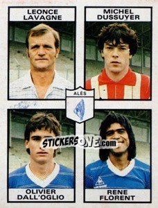 Cromo Leonce Lavagne / Michel Dussuyer / Olivier Dall'Oglio / Rene Florent - Football France 1983-1984 - Panini