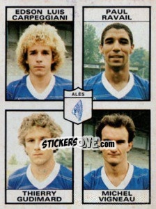 Sticker Edson Luis Carpeggiani / Paul Ravail / Thierry Gudimard / Michel Vigneau - Football France 1983-1984 - Panini