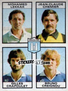 Cromo Mohamed Lekkak / Jean-Claude Chemier / Gilles Crapoulet / Bruno Creignou - Football France 1983-1984 - Panini