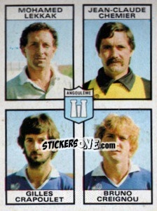 Sticker Mohamed Lekkak / Jean-Claude Chemier / Gilles Crapoulet / Bruno Creignou - Football France 1983-1984 n. 384 - Panini