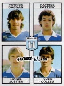 Sticker Patrick Dagnan / Patrice Pattery / Lionel Justier / Yves Colleu - Football France 1983-1984 n. 385 - Panini