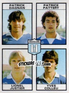 Cromo Patrick Dagnan / Patrice Pattery / Lionel Justier / Yves Colleu - Football France 1983-1984 - Panini