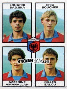 Sticker Louardi Badjika / Eric Boucher / Azzedine Amanallah / Gilles Salou - Football France 1983-1984 - Panini