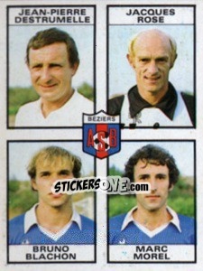 Sticker Jean-Pierre Destrumelle / Jacques Rose / Bruno Blachon / Marc Morel - Football France 1983-1984 n. 390 - Panini