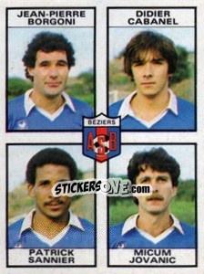 Cromo Jean-Pierre Borgoni / Didier Cabanel / Patrick Sannier / Micum Jovanic - Football France 1983-1984 - Panini