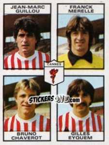 Figurina Jean-Marc Guillou / Franck Merelle / Bruno Chaverot / Gilles Eyquem - Football France 1983-1984 n. 393 - Panini