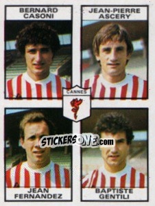 Sticker Bernard Casoni / Jean-Pierre Ascery / Jean Fernandez / Baptista Gentili - Football France 1983-1984 n. 394 - Panini