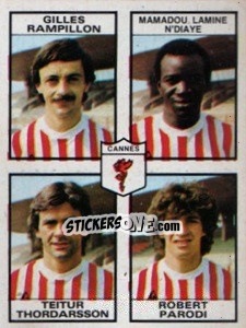 Cromo Gilles Rampillon / Mamadou Lamine N'Diaye / Taitur Thordarsson / Robert Parodi - Football France 1983-1984 n. 395 - Panini
