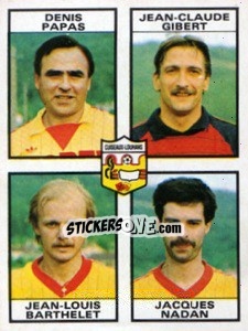 Cromo Daenis Papas / Jean-Claude Gibert / Jean-Louis Barthelet / Jacques Nadan - Football France 1983-1984 - Panini