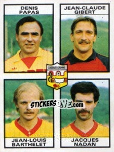 Sticker Daenis Papas / Jean-Claude Gibert / Jean-Louis Barthelet / Jacques Nadan - Football France 1983-1984 n. 396 - Panini
