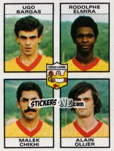 Cromo Ugo Bargas / Rodolphe Elmira / Malek Chikhi / Alain Ollier - Football France 1983-1984 - Panini