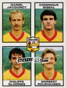 Sticker Daniel Jacquinot / Dominique Bisbal / Philippe Gladines / Norbert Rolshausen - Football France 1983-1984 n. 398 - Panini